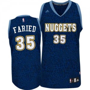 Maillot Authentic Denver Nuggets NBA Crazy Light Bleu marin - #35 Kenneth Faried - Homme