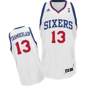 Maillot NBA Blanc Wilt Chamberlain #13 Philadelphia 76ers Home Swingman Homme Adidas