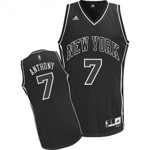 Maillot NBA Noir Carmelo Anthony #7 New York Knicks Shadow Swingman Homme Adidas