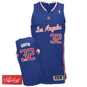 Los Angeles Clippers #32 Adidas Alternate Autographed Bleu royal Authentic Maillot d'équipe de NBA Promotions - Blake Griffin pour Homme