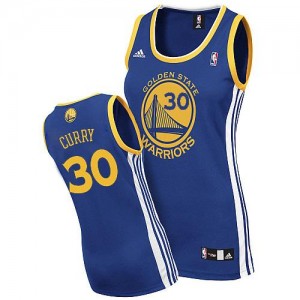 Maillot Adidas Bleu royal Road Swingman Golden State Warriors - Stephen Curry #30 - Femme