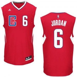 Maillot Adidas Rouge Road Authentic Los Angeles Clippers - DeAndre Jordan #6 - Homme