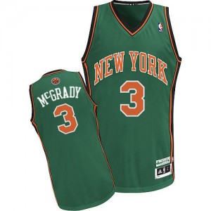 Maillot NBA Vert Tracy McGrady #3 New York Knicks Authentic Homme Adidas