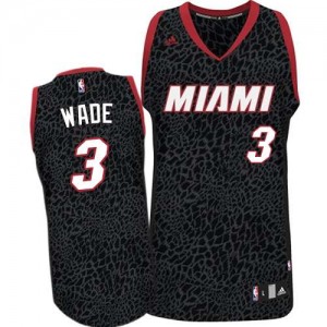 Miami Heat Dwyane Wade #3 Crazy Light Authentic Maillot d'équipe de NBA - Noir pour Homme