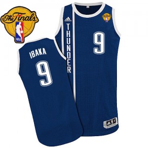 Maillot NBA Authentic Serge Ibaka #9 Oklahoma City Thunder Alternate Finals Patch Bleu marin - Homme
