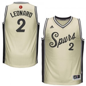 Maillot NBA Crème Kawhi Leonard #2 San Antonio Spurs 2015-16 Christmas Day Swingman Homme Adidas