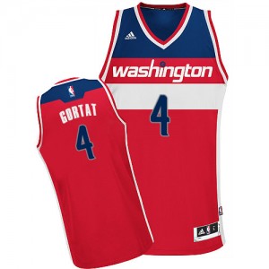 Maillot NBA Rouge Marcin Gortat #4 Washington Wizards Road Swingman Homme Adidas
