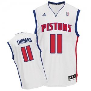 Maillot NBA Detroit Pistons #11 Isiah Thomas Blanc Adidas Swingman Home - Homme