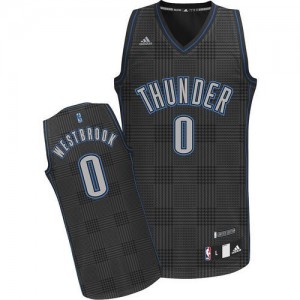 Oklahoma City Thunder Russell Westbrook #0 Rhythm Fashion Swingman Maillot d'équipe de NBA - Noir pour Homme