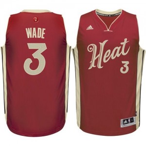 Maillot NBA Authentic Dwyane Wade #3 Miami Heat 2015-16 Christmas Day Rouge - Homme