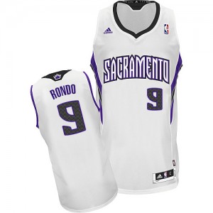 Sacramento Kings Rajon Rondo #9 Home Swingman Maillot d'équipe de NBA - Blanc pour Enfants