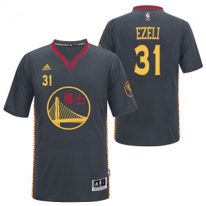 Golden State Warriors Festus Ezeli #31 Slate Chinese New Year Authentic Maillot d'équipe de NBA - Noir pour Homme