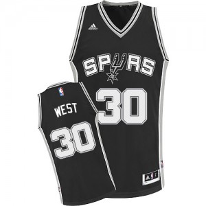 San Antonio Spurs #30 Adidas Road Noir Swingman Maillot d'équipe de NBA Vente pas cher - David West pour Enfants