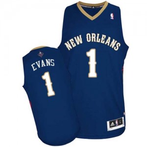New Orleans Pelicans #1 Adidas Road Bleu marin Authentic Maillot d'équipe de NBA magasin d'usine - Tyreke Evans pour Homme