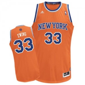 Maillot NBA Orange Patrick Ewing #33 New York Knicks Alternate Swingman Homme Adidas