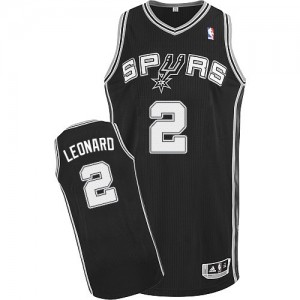 Maillot Authentic San Antonio Spurs NBA Road Noir - #2 Kawhi Leonard - Homme