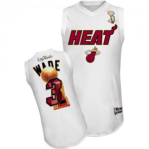 Maillot Authentic Miami Heat NBA Finals Blanc - #3 Dwyane Wade - Homme