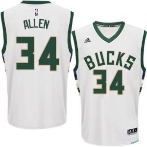 Milwaukee Bucks Ray Allen #34 Home Authentic Maillot d'équipe de NBA - Blanc pour Homme
