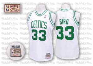 Maillot Authentic Boston Celtics NBA Throwback Blanc - #33 Larry Bird - Homme