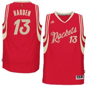 Maillot NBA Houston Rockets #13 James Harden Rouge Adidas Authentic 2015-16 Christmas Day - Homme
