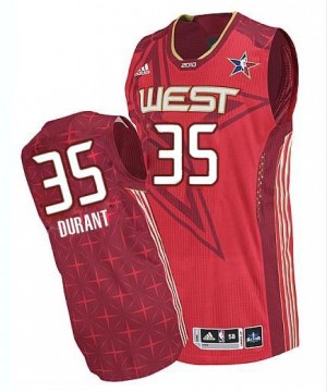 Maillot NBA Rouge Kevin Durant #35 Oklahoma City Thunder 2010 All Star Authentic Homme Adidas