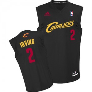 Maillot NBA Cleveland Cavaliers #2 Kyrie Irving Noir (Rouge No.) Adidas Authentic Fashion - Homme