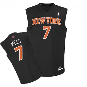 Maillot NBA Noir Carmelo Anthony #7 New York Knicks Melo Fashion Authentic Homme Adidas