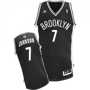 Brooklyn Nets Joe Johnson #7 Road Swingman Maillot d'équipe de NBA - Noir pour Homme