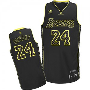 Maillot NBA Los Angeles Lakers #24 Kobe Bryant Noir Adidas Swingman Electricity Fashion - Homme