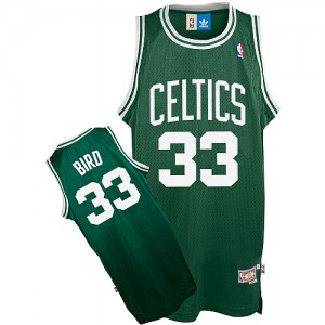 Boston Celtics Larry Bird #33 Throwback Authentic Maillot d'équipe de NBA - Vert pour Enfants