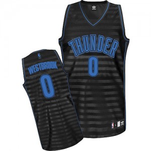 Maillot NBA Oklahoma City Thunder #0 Russell Westbrook Gris noir Adidas Authentic Groove - Homme