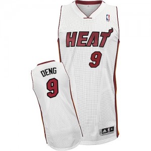 Maillot NBA Blanc Luol Deng #9 Miami Heat Home Authentic Homme Adidas