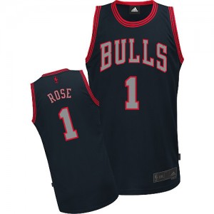 Maillot Authentic Chicago Bulls NBA Graystone Fashion Noir - #1 Derrick Rose - Homme