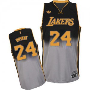 Los Angeles Lakers #24 Adidas Fadeaway Fashion Gris noir Swingman Maillot d'équipe de NBA boutique en ligne - Kobe Bryant pour Homme