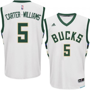 Maillot NBA Authentic Michael Carter-Williams #5 Milwaukee Bucks Home Blanc - Homme
