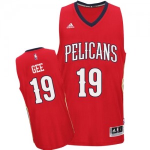 Maillot NBA Rouge Alonzo Gee #19 New Orleans Pelicans Alternate Authentic Homme Adidas