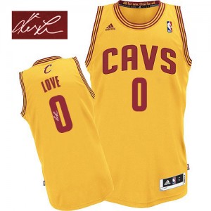 Cleveland Cavaliers #0 Adidas Alternate Autographed Or Authentic Maillot d'équipe de NBA sortie magasin - Kevin Love pour Homme
