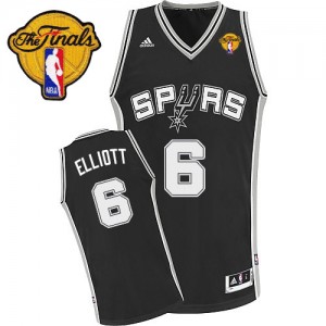 Maillot NBA Swingman Sean Elliott #6 San Antonio Spurs Road Finals Patch Noir - Homme