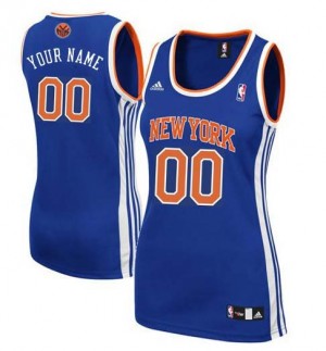 Maillot NBA Bleu royal Swingman Personnalisé New York Knicks Road Femme Adidas