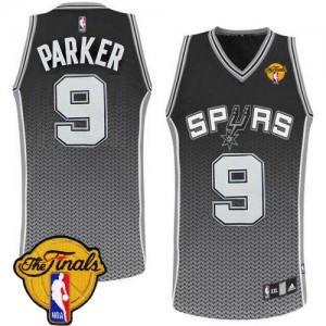 Maillot NBA San Antonio Spurs #9 Tony Parker Noir Adidas Authentic Resonate Fashion Finals Patch - Homme