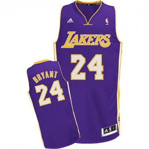Maillot NBA Los Angeles Lakers #24 Kobe Bryant Violet Adidas Swingman Road - Homme