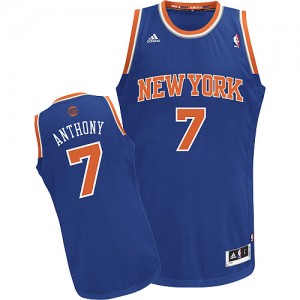 Maillot NBA Bleu royal Carmelo Anthony #7 New York Knicks Road Swingman Enfants Adidas