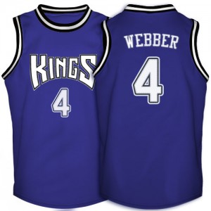 Maillot NBA Sacramento Kings #4 Chris Webber Violet Adidas Authentic Throwback - Homme