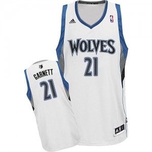 Maillot NBA Blanc Kevin Garnett #21 Minnesota Timberwolves Home Swingman Homme Adidas