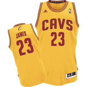 Maillot NBA Authentic LeBron James #23 Cleveland Cavaliers Alternate Or - Femme