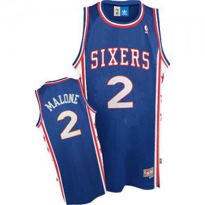 Maillot Swingman Philadelphia 76ers NBA Throwback Bleu - #2 Moses Malone - Homme