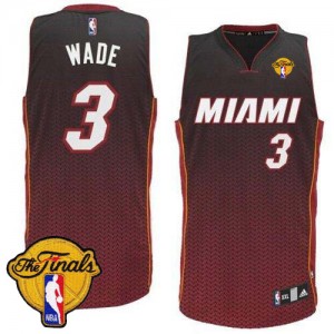 Maillot NBA Miami Heat #3 Dwyane Wade Noir Adidas Authentic Resonate Fashion Finals Patch - Homme