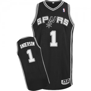Maillot NBA Authentic Kyle Anderson #1 San Antonio Spurs Road Noir - Homme