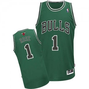 Maillot Adidas Vert Authentic Chicago Bulls - Derrick Rose #1 - Homme