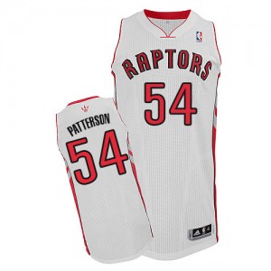 Maillot NBA Toronto Raptors #54 Patrick Patterson Blanc Adidas Authentic Home - Homme